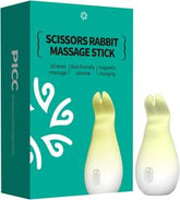 Cute Gradient Yellow Scissor Rabbit Mini Wand Vibrator Quiet Waterproof Personal G-Point Massage Device