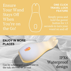 Cute Gradient Yellow Scissor Rabbit Mini Wand Vibrator Quiet Waterproof Personal G-Point Massage Device