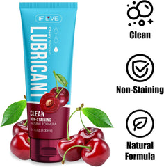 Cherry Flavored 100ml Water-Based Lubricant (Pack of 2) Personal Moisturizer for Enhanced Comfort Condom & Toy Safe
