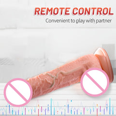 Realistic Silicone Thrusting Dildos Vibrator Heated Telescopic Vibrating Dildos Adult Sex Toys for Women,Realistic Textures