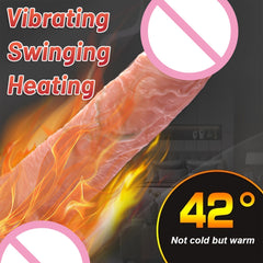 Realistic Silicone Thrusting Dildos Vibrator Heated Telescopic Vibrating Dildos Adult Sex Toys for Women,Realistic Textures
