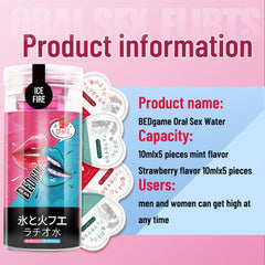 Edible Lubricant Dual Sensation Experience: Icy and Warming Oral Sex Lubricant Flavoured Water-Based Lubricating Gel